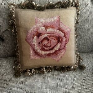 Small Rose Throw Pillow